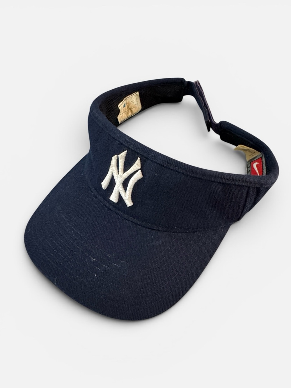VINTAGE Nike mens OS blue New York Yankees 100% wool visor hat EUC